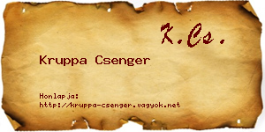Kruppa Csenger névjegykártya
